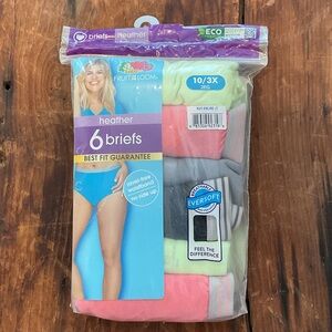 Fruit of the Loom Heather Briefs 6-Pack - Pink, Gray, Green
